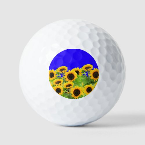 Sunflowers _ Freedom Ukraine Peace Ukrainian Flag  Golf Balls