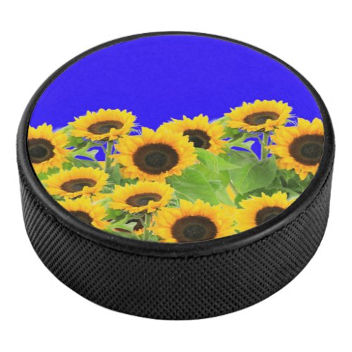 Sunflowers _ Freedom Ukraine Peace Ukrainian Flag  Hockey Puck