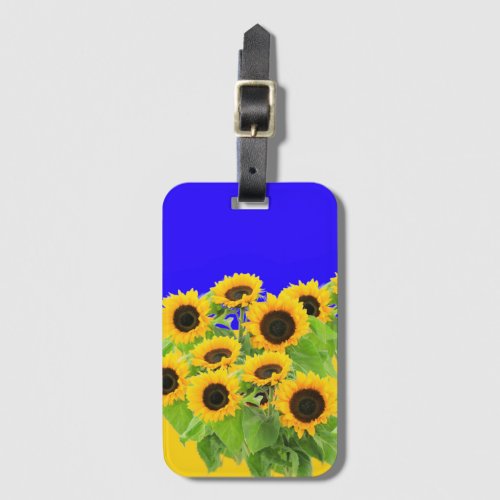 Sunflowers _ Freedom Ukraine Peace Ukrainian Flag  Luggage Tag
