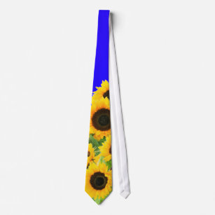 Sunflowers - Freedom Ukraine Peace Ukrainian Flag Neck Tie