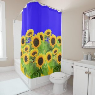 Sunflowers - Freedom Ukraine Peace Ukrainian Flag Shower Curtain