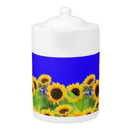 Sunflowers _ Freedom Ukraine Peace Ukrainian Flag  Teapot