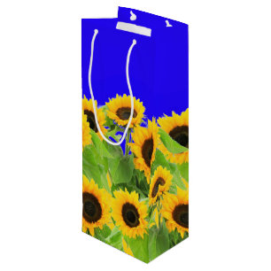 Sunflowers - Freedom Ukraine Peace Ukrainian Flag  Wine Gift Bag