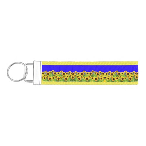 Sunflowers _ Freedom Ukraine Peace Ukrainian Flag Wrist Keychain