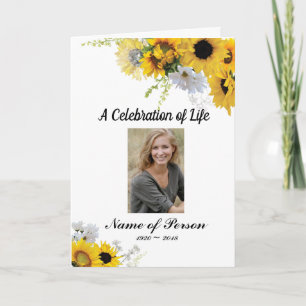 Sunflowers Funeral Program