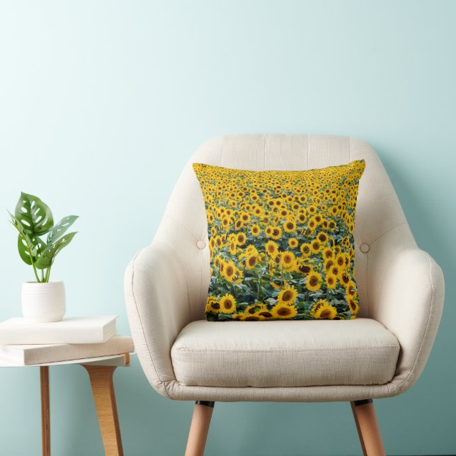 Sunflowers Galore Throw Pillow (Chair)