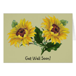 Get Well Soon Sunflower Cards | Zazzle