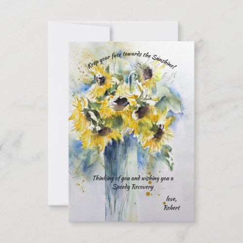 Sunflowers Get Well Soon Greeting Card