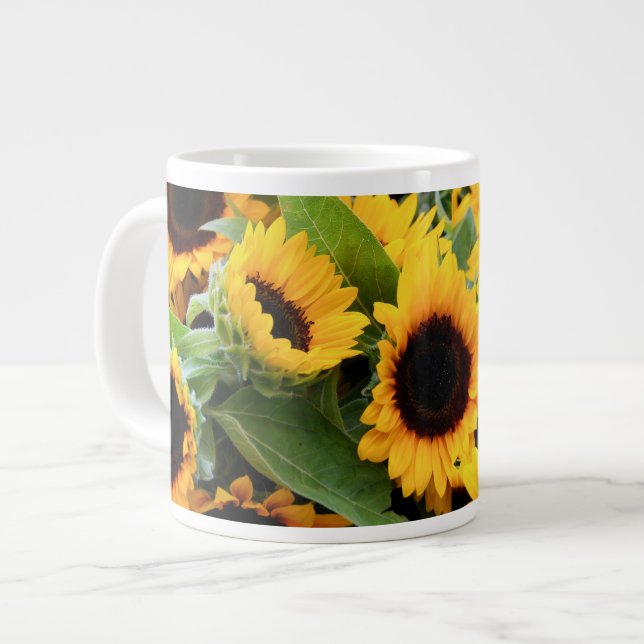 Sunflowers Giant Coffee Mug (Front Left)