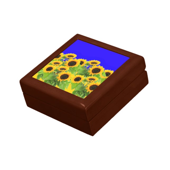 Sunflowers Gift Box Ukrainian Flag Colors Freedom (Side)