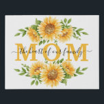 Sunflowers Gift For Mom Mother's Day Birthday Faux Canvas Print<br><div class="desc">Tell mom how special she is with this customizable sunflowers MOM the heart of our family canvas. You can edit both sets of text to say what ever you wish. This canvas comes in three rectangle sizes.</div>