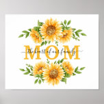 Sunflowers Gift For Mom Mother's Day Birthday  Poster<br><div class="desc">Tell mom how special she is with this customizable sunflowers MOM the heart of our family poster that can be framed. You can edit both sets of text to say what ever you wish. The poster comes in many sizes.</div>