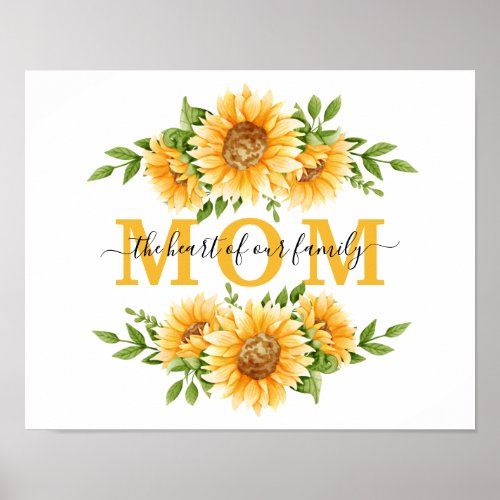 Sunflowers Gift For Mom Mothers Day Birthday  Poster