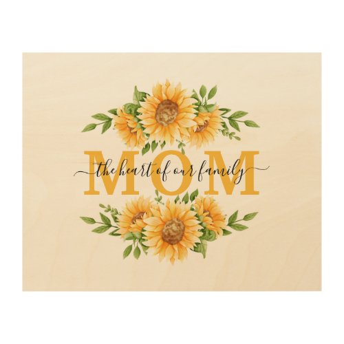 Sunflowers Gift For Mom Mothers Day Birthday  Wood Wall Art