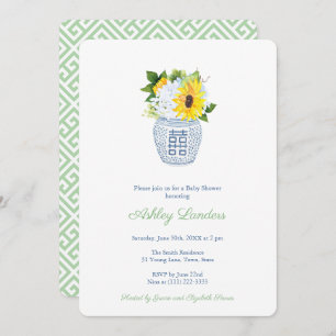 Sunflowers Ginger Jar Gender Neutral Baby Shower Invitation