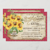 Sunflowers Gingham Country Picnic Bridal Shower Invitation (Front/Back)
