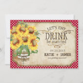 Sunflowers Gingham Country Picnic Bridal Shower Invitation (Back)
