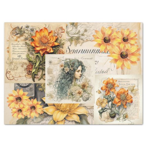 Sunflowers  Girly Dreams Collage Tissue Paper