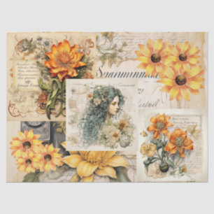 Sunflowers & Girly Dreams Collage Tissue Paper