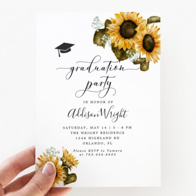 Sunflowers Graduation Party  Invitation (Creator Uploaded)