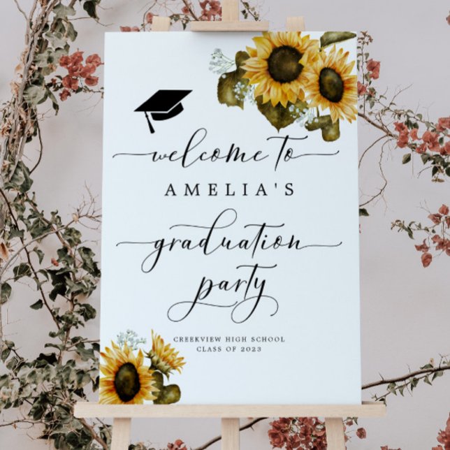 Sunflowers Graduation Party Welcome Sign (Creator Uploaded)