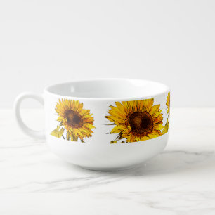 Sunflowers Graphic Soup Mug