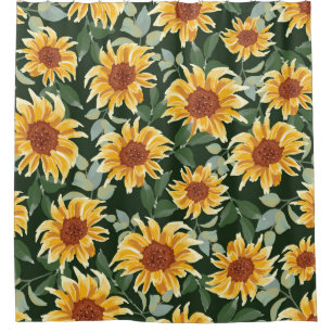 Sunflowers Green decor: Seasonal Pattern Shower Curtain