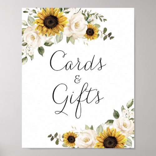 Sunflowers Greenery Floral Wedding Cards Gift Sign