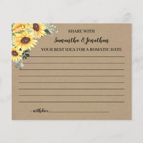 Sunflowers Greenery Share Date Idea Shower Card Flyer