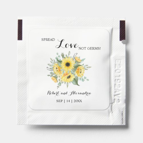 Sunflowers Greenery Spread Love Not Germs Hand Sanitizer Packet