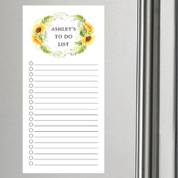 Sunflowers Grocery Shopping List Magnetic Notepad