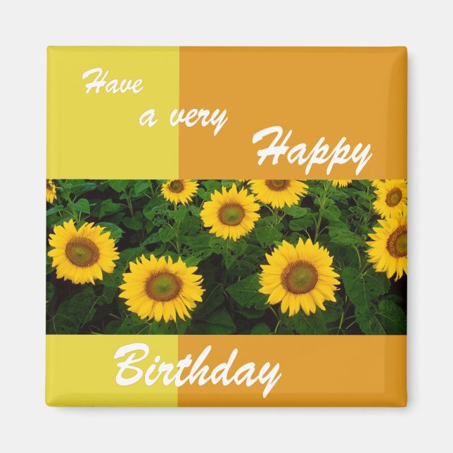 Sunflowers - Happy Birthday Magnet (Front)