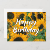 Sunflowers Happy Birthday Postcard | Zazzle
