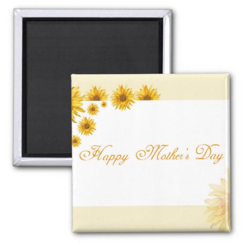 Sunflowers Happy Mothers Day Floral Greeting Magnet