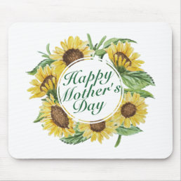 Sunflowers Happy Mother&#39;s Day Floral Mousepad