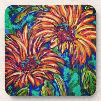 Sunflowers Hard plastic coaster set