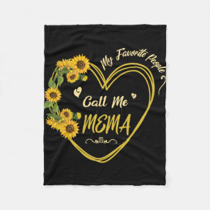 Sunflowers Heart Happy My Favorite People Call Me Fleece Blanket