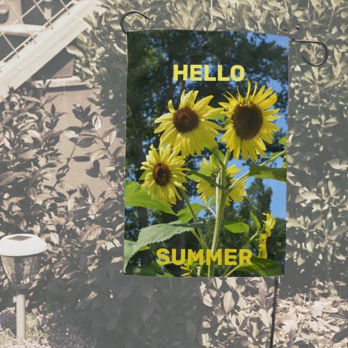 Sunflowers Hello Summer Photographic  Garden Flag