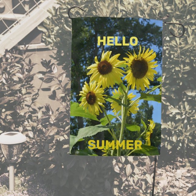 Sunflowers Hello Summer Photographic  Garden Flag (Creator Uploaded)