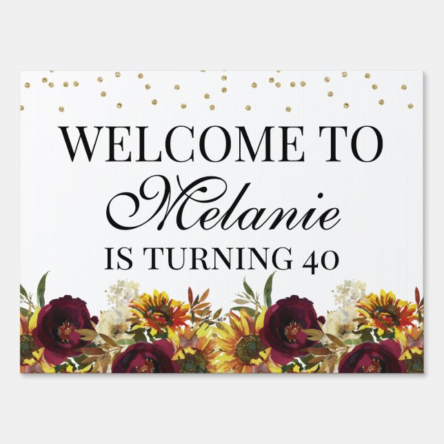 Sunflowers Honk & Wave birthday sign (Front)