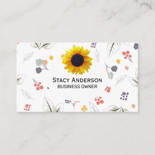 Sunflowers   Illustrative Flowers Floral Elements Business Card
