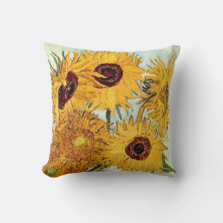 Sunflowers Impression Throw Pillow