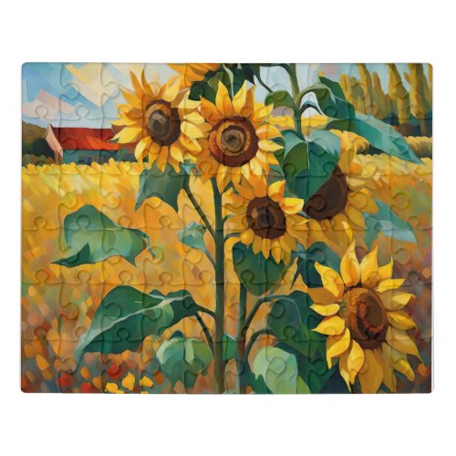 Sunflowers in a Field Jigsaw Puzzle