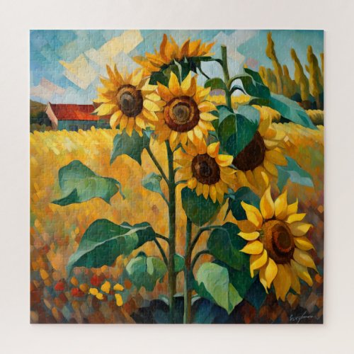 Sunflowers in a Field Jigsaw Puzzle