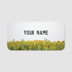 Sunflowers in a Field Name Tag