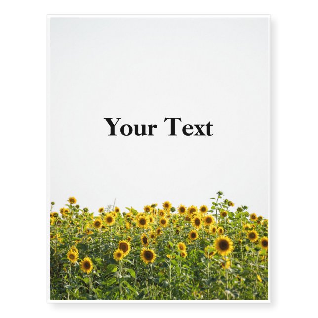 Sunflowers in a Field Temporary Tattoos (Front)