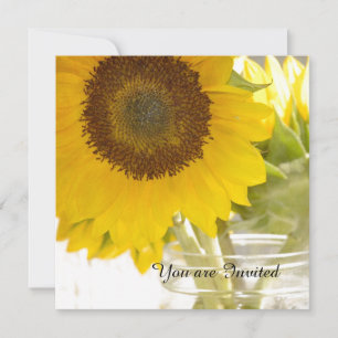 Sunflowers in a Mason Jar Birthday Invitation