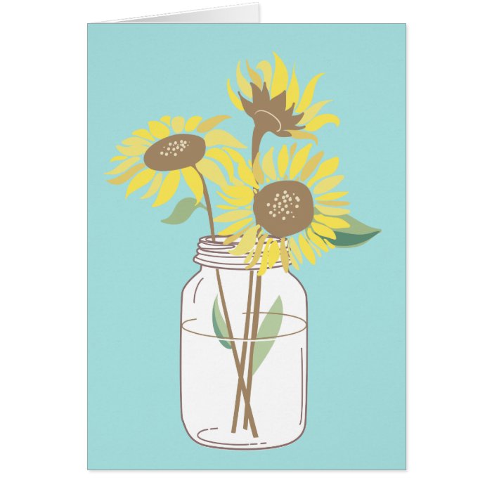 Sunflowers in a mason jar card