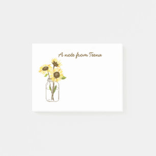 Sunflowers In A Mason Jar Post-It Notes