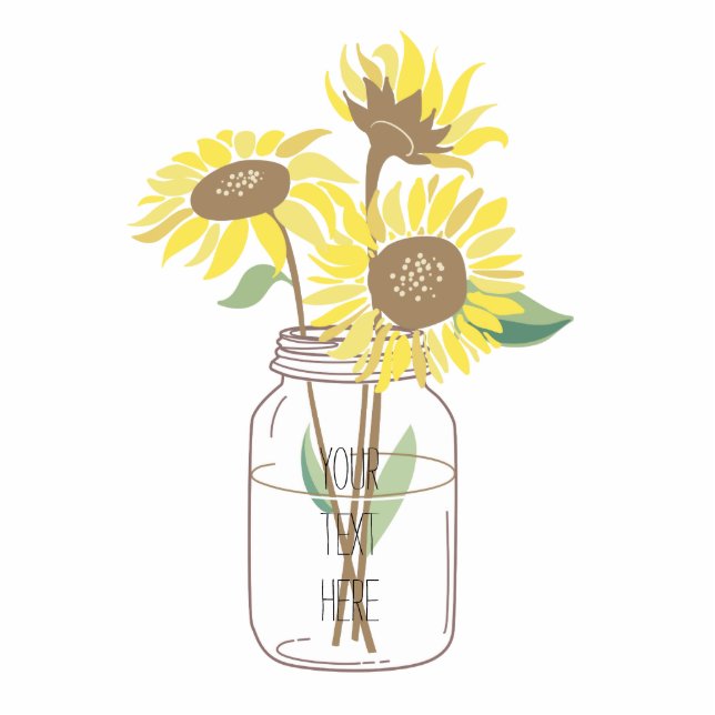 Sunflowers in a Mason Jar Statuette (Front)